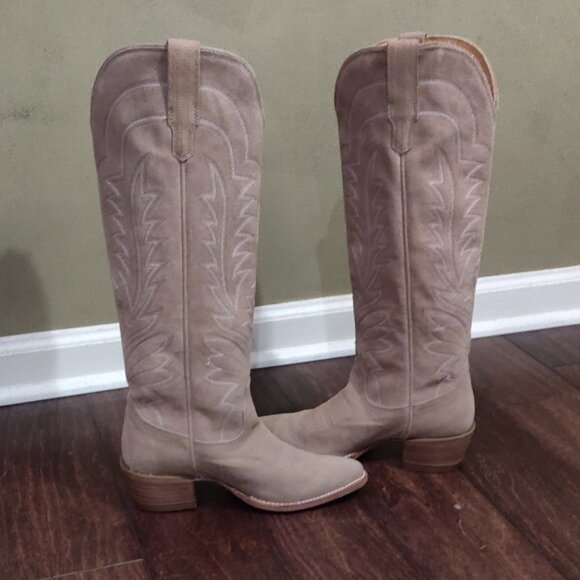 Tecovas The Abby Cowgirl Boot In Driftwood Suede Leather SIZE 7 - Picture 3 of 10